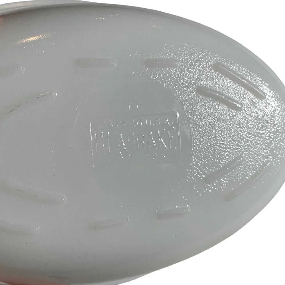 Midcentury VTG Glasbake Casserole Dish Milk Glass 1‎ Quart